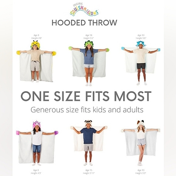 NWT❤️‍🔥Last 1! Squishmallows "Tristan"  Stegosaurus Super Soft Hooded Throw❤️ - Picture 5 of 9